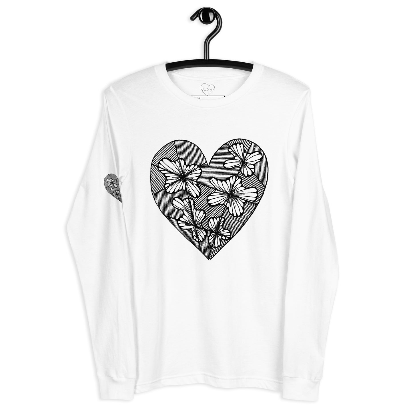 2 of hearts - long sleeve graphic t-shirt