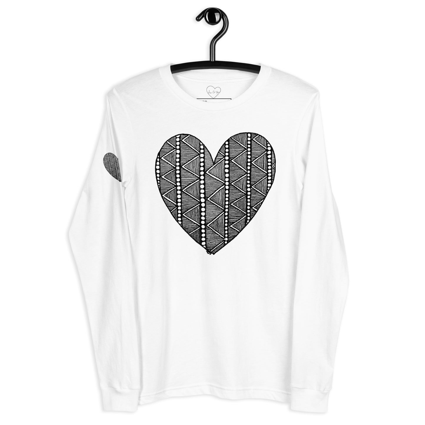 6 of hearts - long sleeve graphic t-shirt