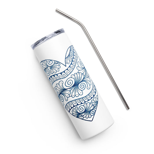 3 of hearts - Stainless Steel Tumbler