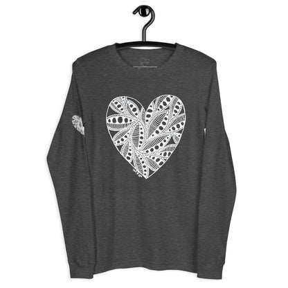 5 of hearts - long sleeve graphic t-shirt