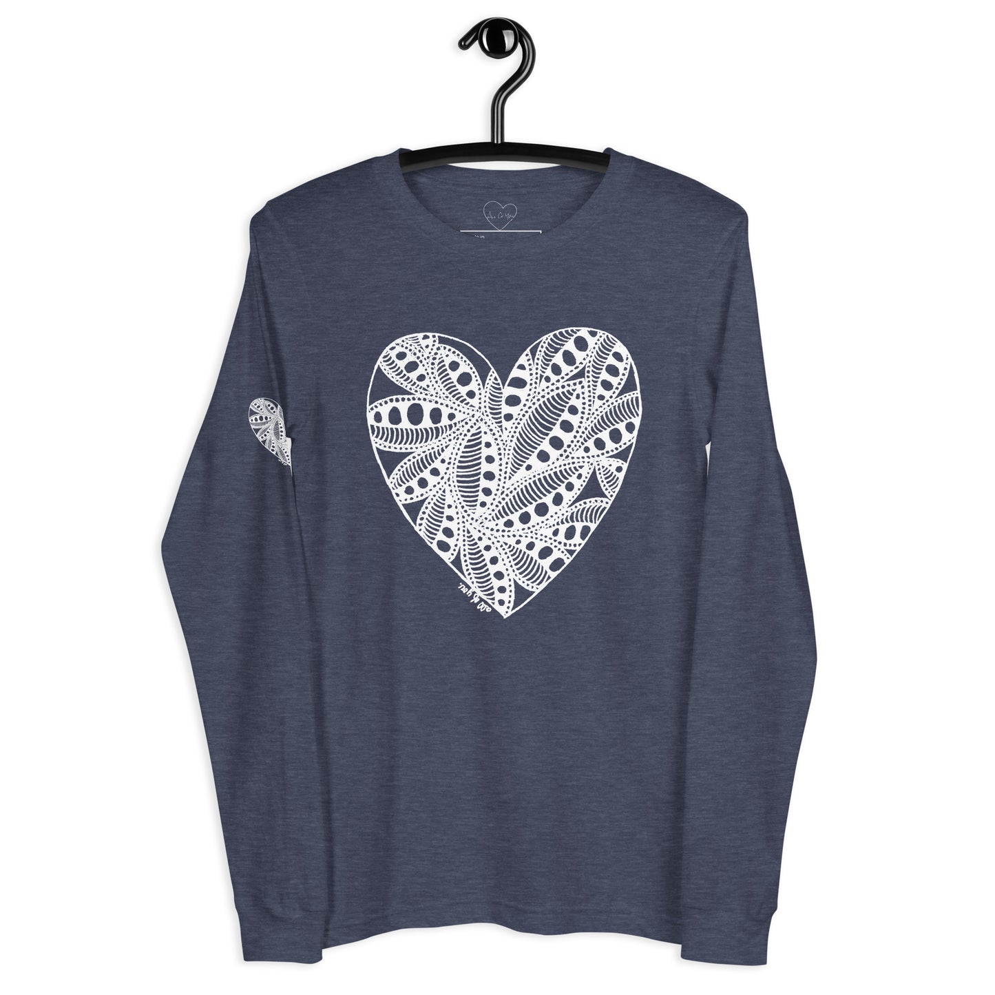 5 of hearts - long sleeve graphic t-shirt